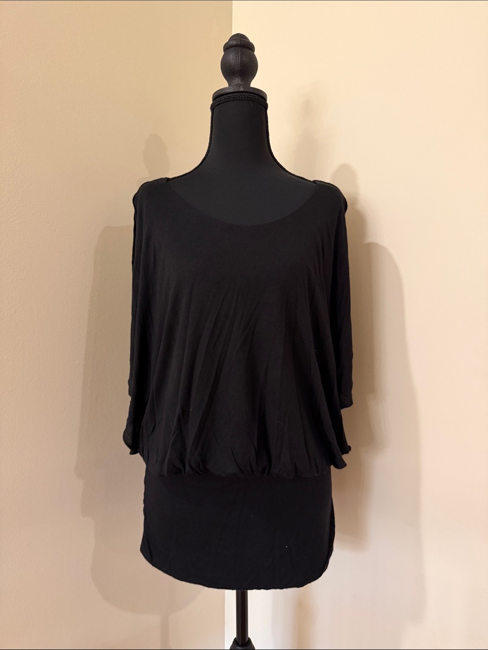 White House Black Market Black Batwing Sleeve Tunic